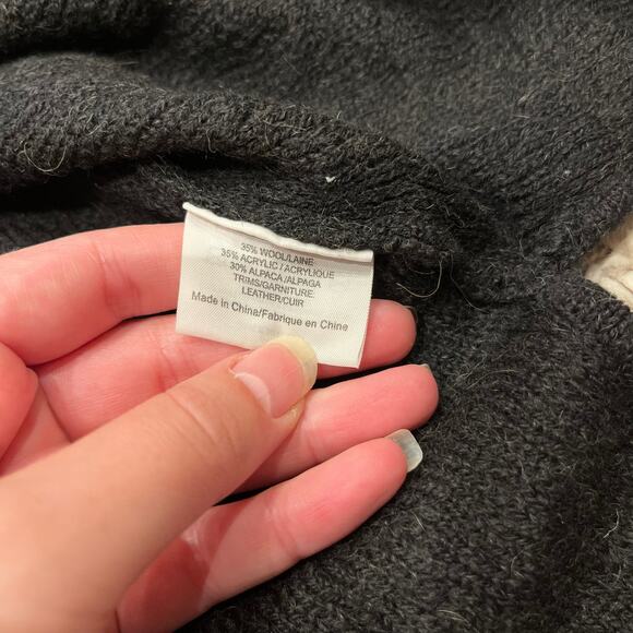 Tory Burch Wool Alpaca Tunic Sweater Black Sz S Knit Pullover Preppy - Picture 4 of 8